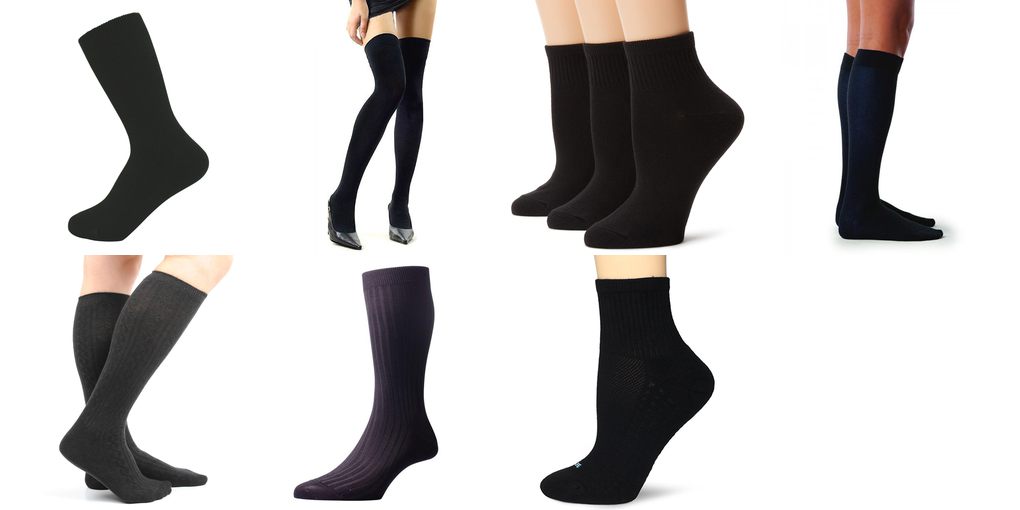 womens black cotton socks